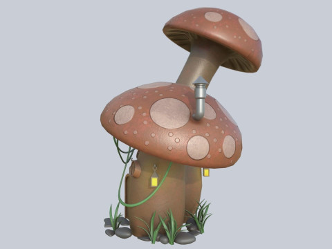 Mushroom house Model 3D