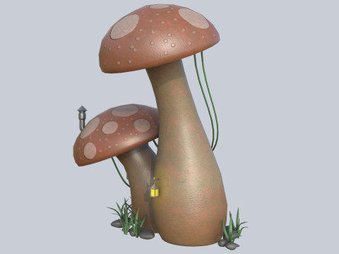Mushroom house Model 3D