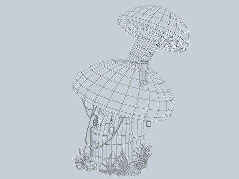 Mushroom house Model 3D