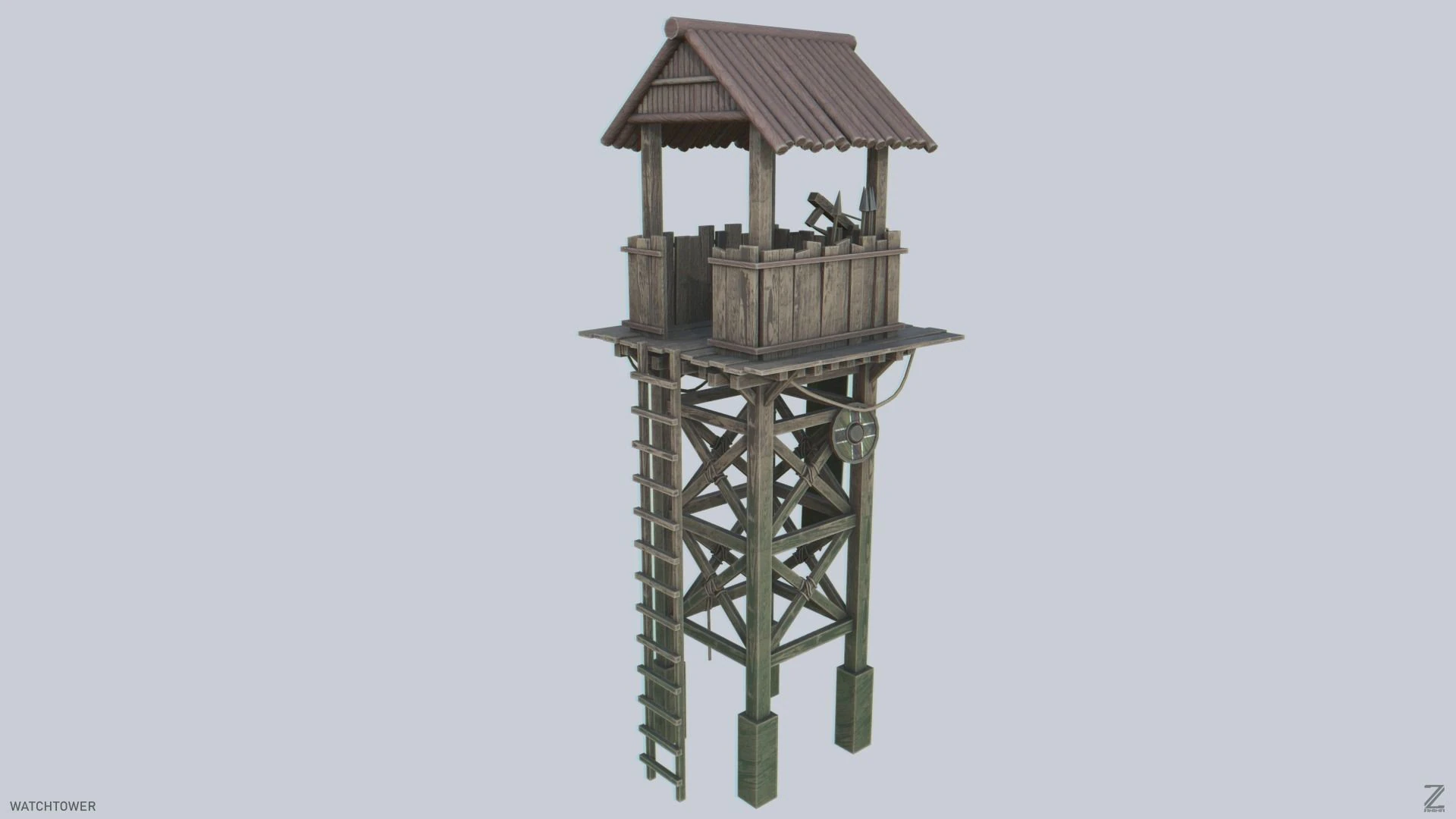 Watchtower 3D Model .c4d .max .obj .3ds .fbx .stl .blend 
