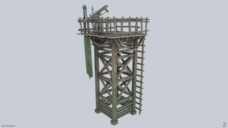 Watchtower 3D Модель .c4d .max .obj .3ds .fbx .stl .blend 
