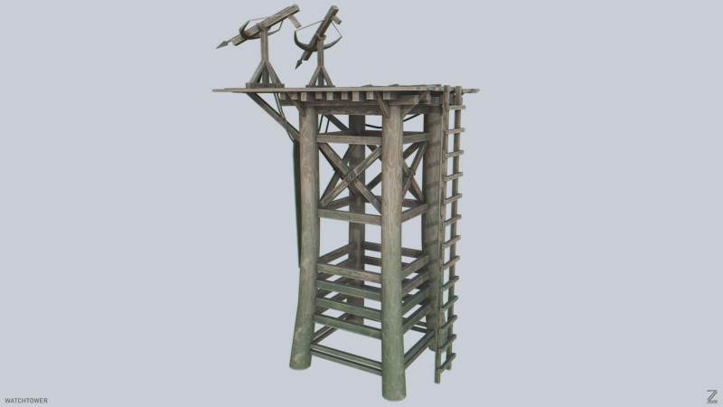 Watchtower 3D Model .c4d .max .obj .3ds .fbx .stl .blend 