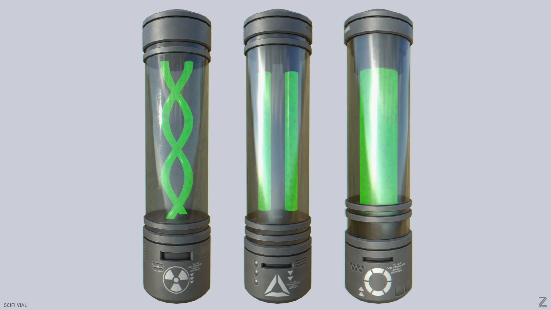 Collezione di fiale Scifi Modello 3D .c4d .max .obj .3ds .fbx .stl .blend 
