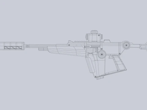 Науково-фантастична елітна гвинтівка 3D Модель