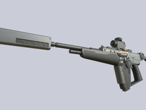 Науково-фантастична елітна гвинтівка 3D Модель