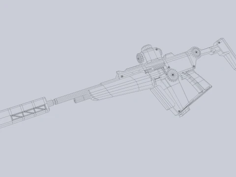 Науково-фантастична елітна гвинтівка 3D Модель
