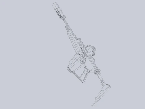 Науково-фантастична елітна гвинтівка 3D Модель