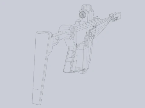 Науково-фантастична елітна гвинтівка 3D Модель