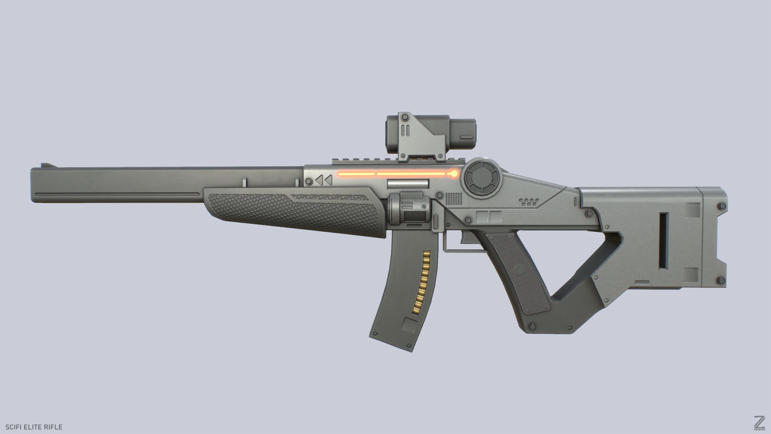 Sci fi elite rifle 3D Model .c4d .max .obj .3ds .fbx .stl .blend 