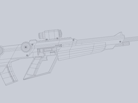Sci fi elite rifle Modèle 3D