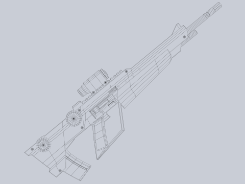 Sci fi elite rifle Modèle 3D
