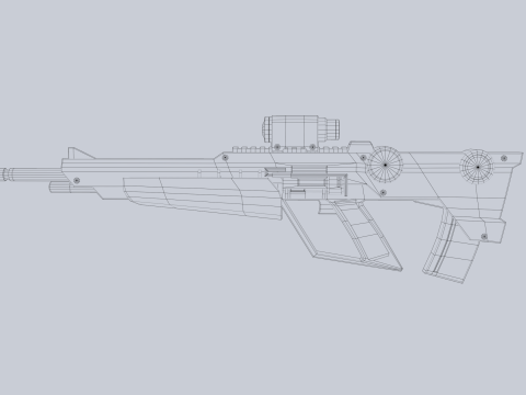 Sci fi elite rifle Modèle 3D