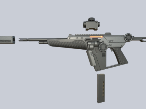 Sci fi elite rifle collection 3D Model
