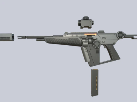 Sci fi elite rifle collection 3D Model