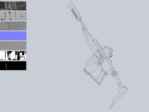 Sci fi elite rifle collection 3D Model