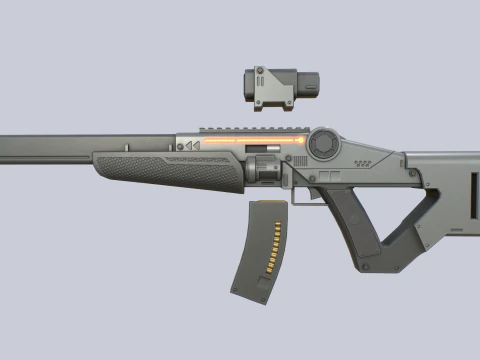 Sci fi elite rifle collection 3D Model