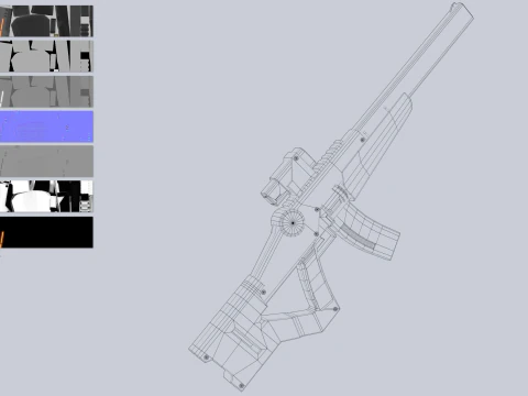 Sci fi elite rifle collection 3D Model