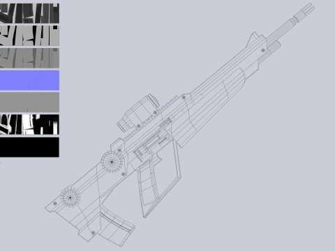 Sci fi elite rifle collection 3D Model