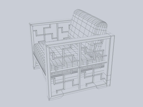 Asia wooden chair 3D Model