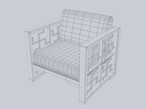 Asia wooden chair 3D Model
