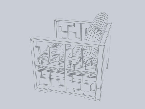 Asia wooden chair 3D Model