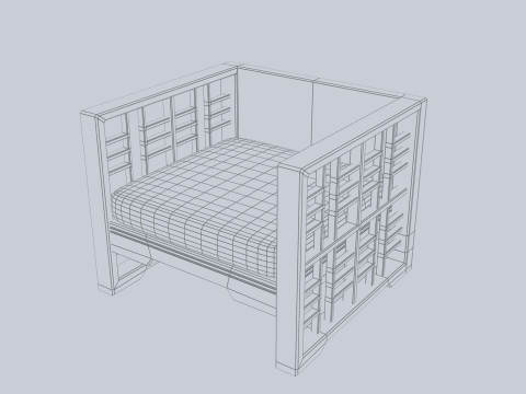 Asia wooden chair 3D Model