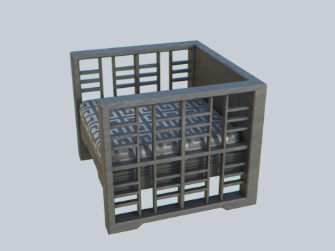 Asia wooden chair 3D Model