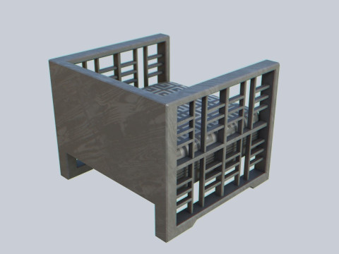 Asia wooden chair 3D Model