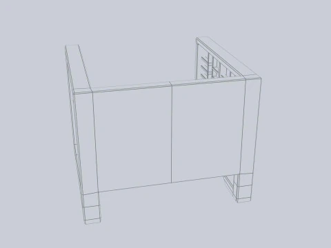 Asia wooden chair 3D Model
