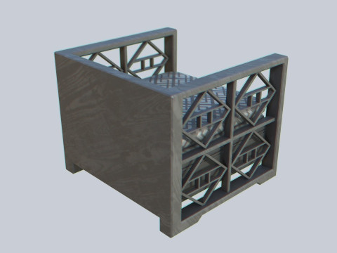 Asia wooden chair 3D Model