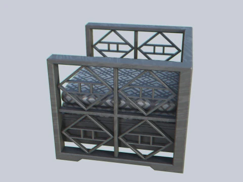 亚洲木椅 3D 模型