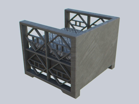 Asia wooden chair 3D Model