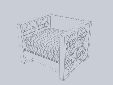 Asia wooden chair 3D Model