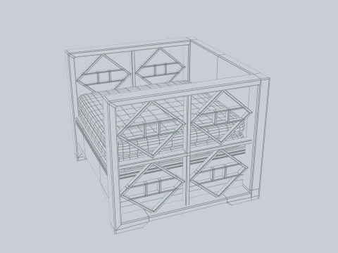 亚洲木椅 3D 模型