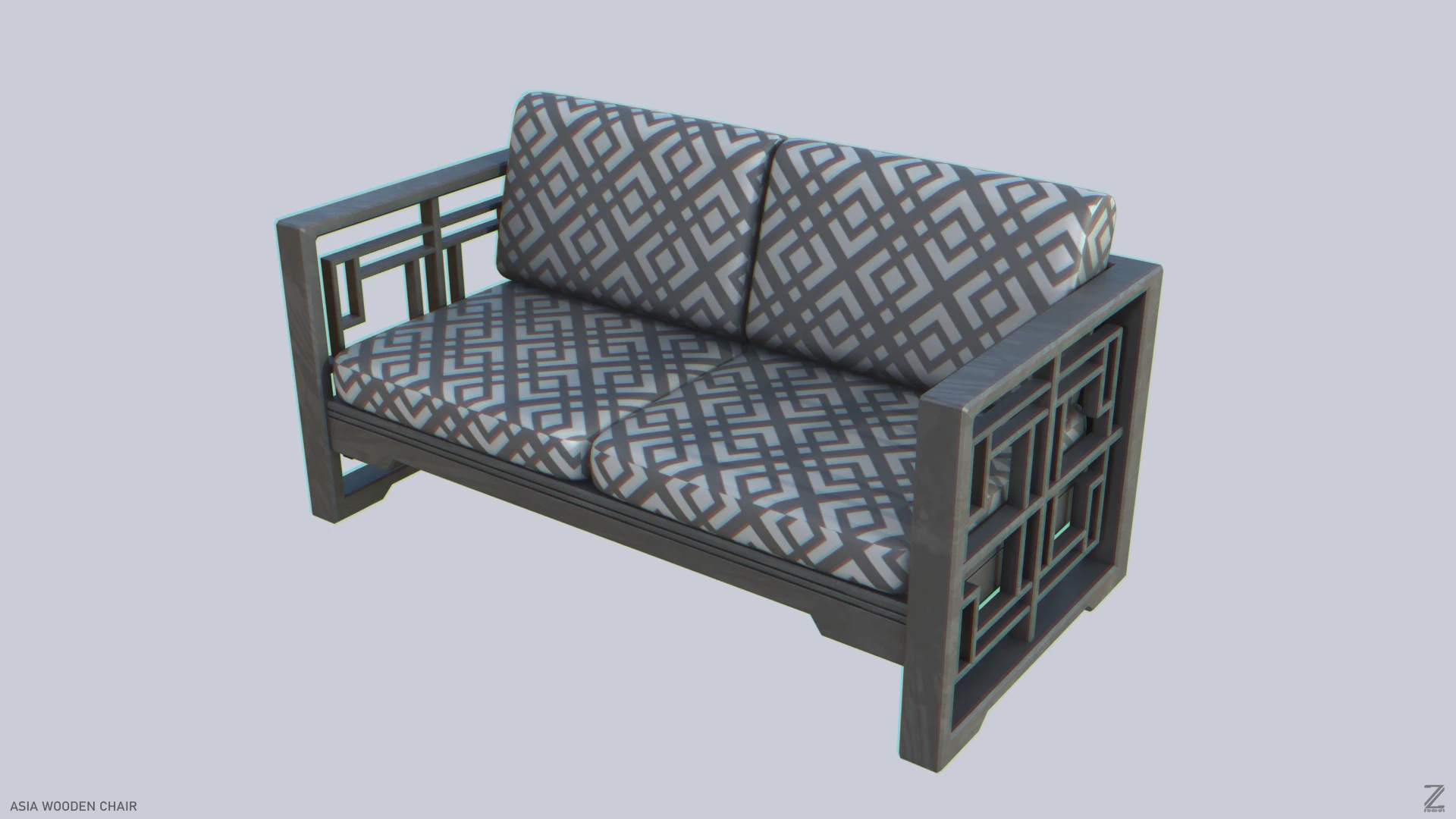 Asia wooden chair 3D Model .c4d .max .obj .3ds .fbx .stl .blend 