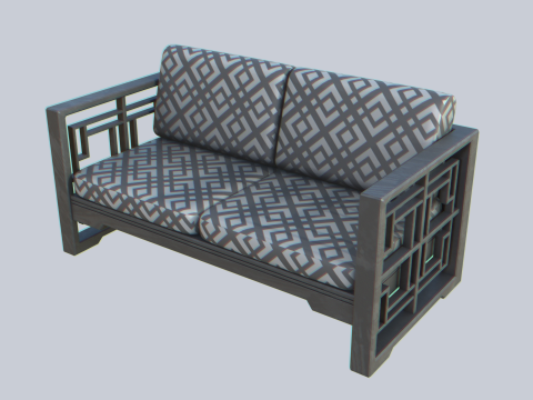 Asia wooden chair 3D Model