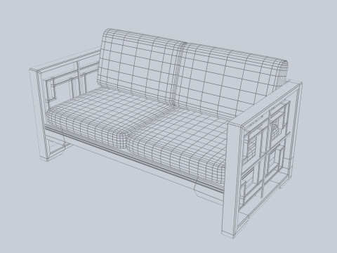 Asia wooden chair 3D Model