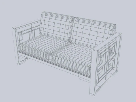 Asia wooden chair 3D Model