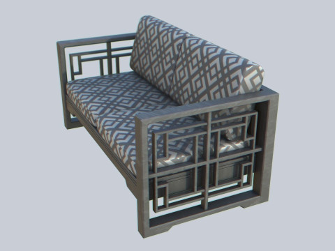 Asia wooden chair 3D Model