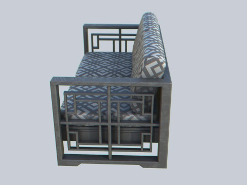 Asia wooden chair 3D Model
