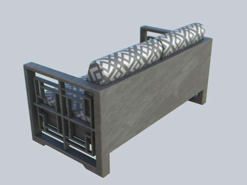 Asia wooden chair 3D Model