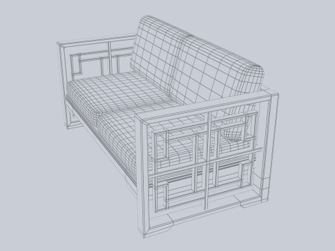 Asia wooden chair 3D Model