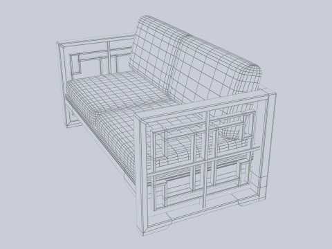 Asia wooden chair 3D Model