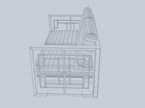 Asia wooden chair 3D Model