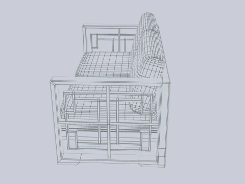 Asia wooden chair 3D Model