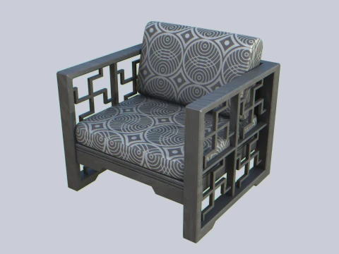 Asia wooden chair collection 3D Model