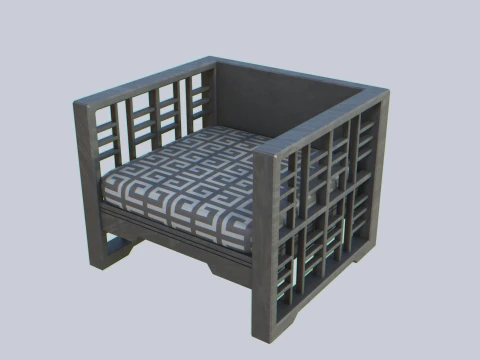 Asia wooden chair collection 3D Model