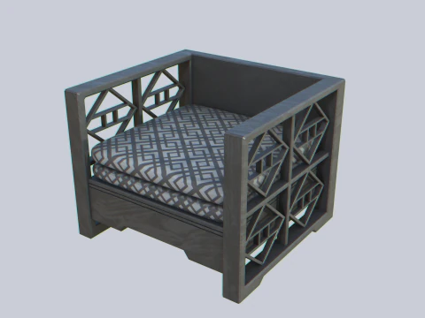 Asia wooden chair collection 3D Model