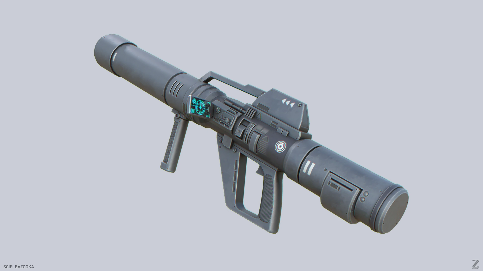 Scifi bazooka 3D Model .c4d .max .obj .3ds .fbx .stl .blend 