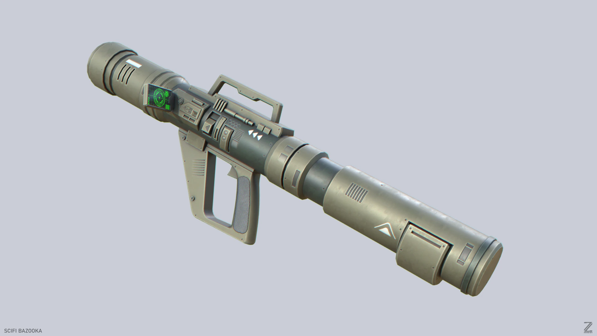 Scifi bazooka 3D Model .c4d .max .obj .3ds .fbx .stl .blend 